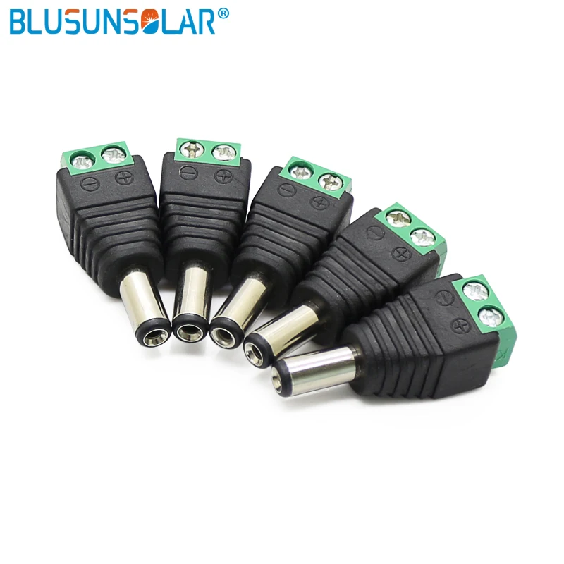 20Pair2.1mm X 5.5mm CCTV Cameras  Female Male DC Power Plug Adapter DC Power Female Plug Jack Adapter Connector Male Plug Socket