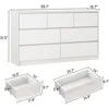 White Dressing Table in Bedroom, 55 Inch Long Dressing Table, High Gloss Dressing Table with 7 Drawers, Wooden Drawer Cabinet 6