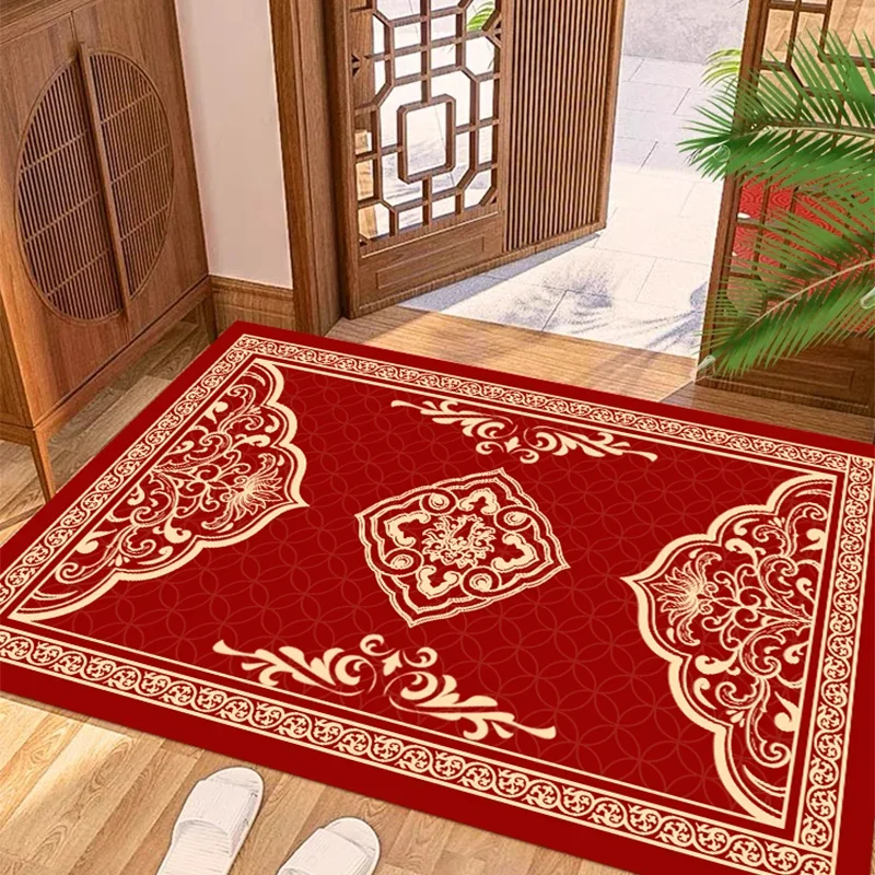 New Chinese Style Festive Red Carpet Living Room Sofa Bedroom Study Kitchen Entrance Door Mat Non-slip Home Decoration Rug