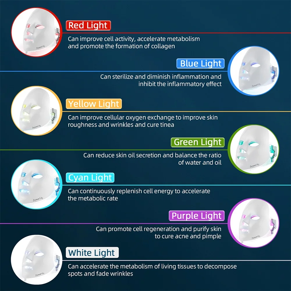 7 Colors Light LED Facial Mask Skin Rejuvenation LED Mask Phototherapy Face Care Beauty Anti Acne Whitening Wrinkle Removal Mask 2 7 Colors Light LED Facial Mask Skin Rejuvenation LED Mask Phototherapy Face Care Beauty Anti Acne Whitening Wrinkle Removal Mask 2