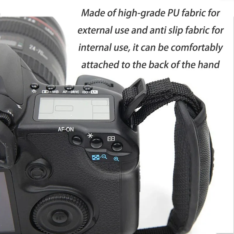카메라 손목 스트랩 PU 가죽 핸드 그립 손목 스트랩 DSLR 카메라용 니콘 캐논 호환 고품질 블랙 PU 손목 스트랩