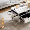 Mirrored Lift Top Coffee Table, Assembled Modern Coffee Table with Drawers for Living Room (Silver, 35'' x 19'' x 18'') 6
