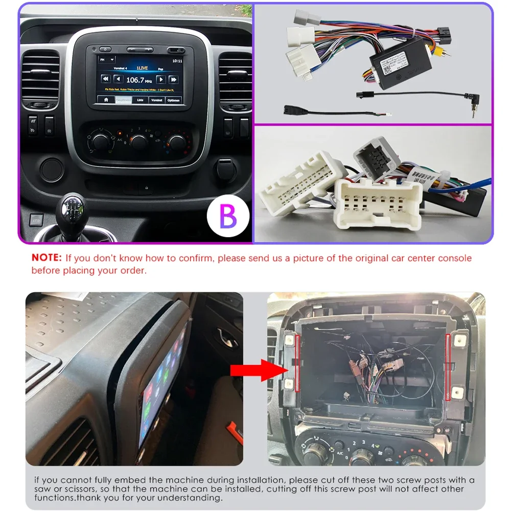 JOYX - [6G+128G] - Android 12 IPS Autoradio pour Renault trafic 3  (2014-2021) / Opel Vivaro B (2014-2018) - sans Fil Carplay + Android Auto -  Caméra + MIC - 2 Din 9” - DSP Dab Volant WLAN 360-Caméra : :  High-Tech