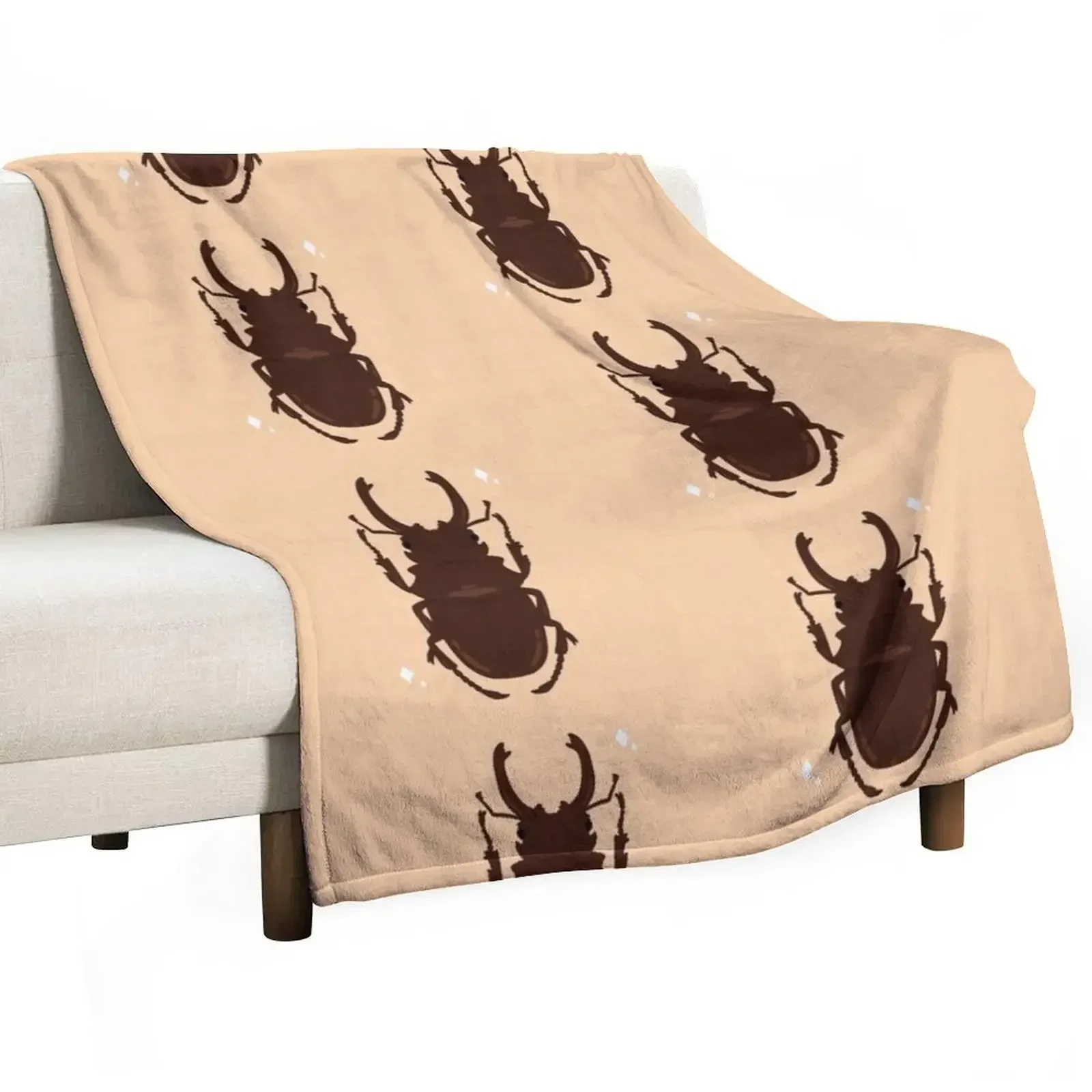 

Cute Stag Beetle Throw Blanket Hairy christmas gifts Blankets