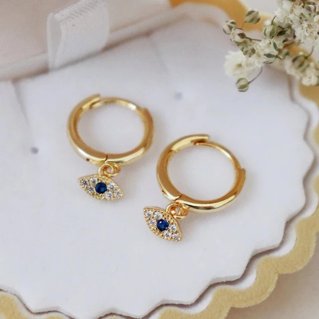 Orecchini A Cerchio Huggie In Argento 925 Con Pietra Colorata – Ipoallergenici E Placcati Oro