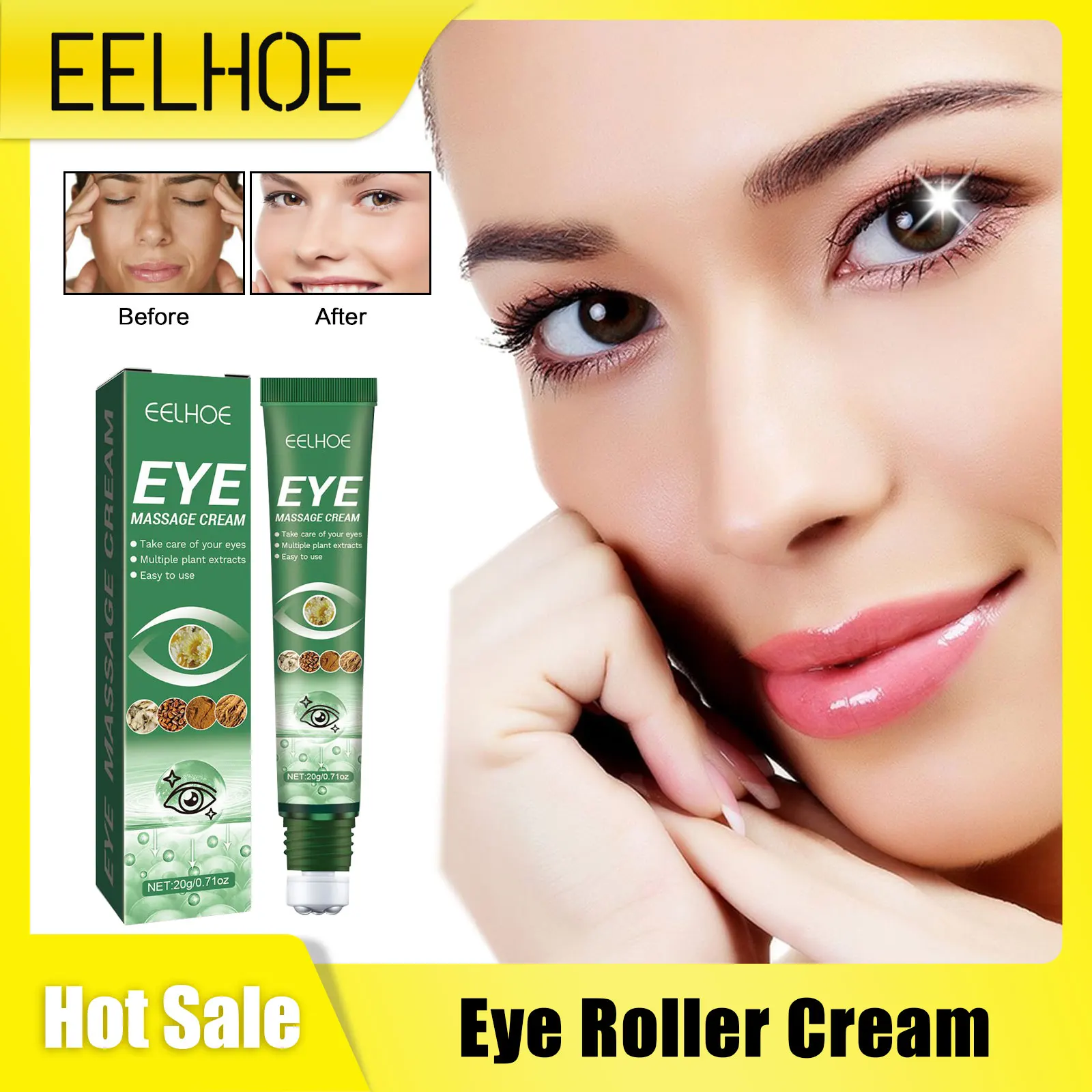 

Eye Massage Cream Relieve Dry Fatigue Soothing Anti Dark Circles Remove Wrinkle Nourish Improve Puffiness Moisturizing Eye Cream