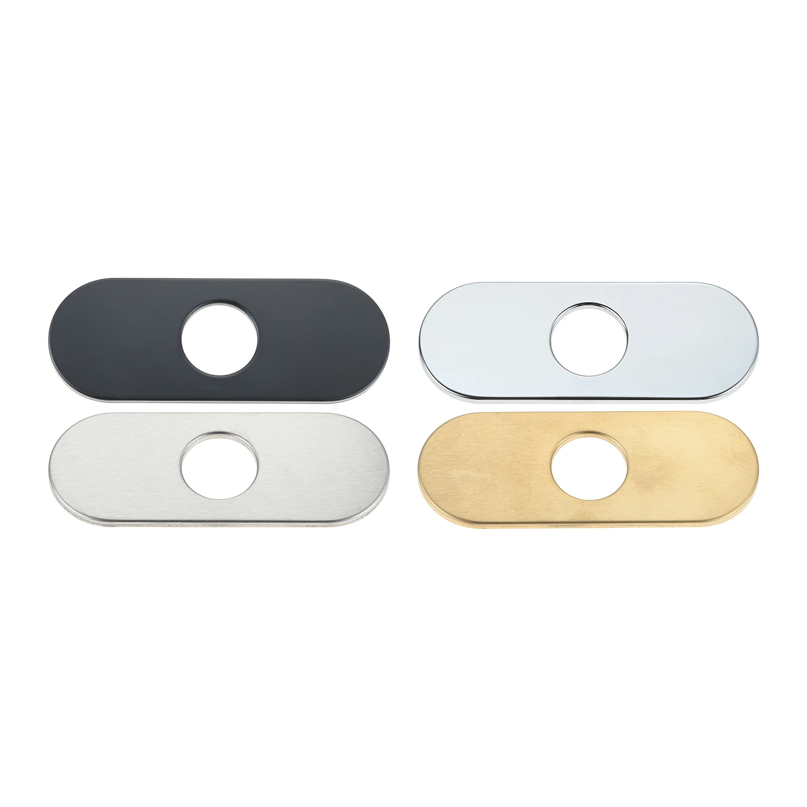 Stainless Steel Deck Plate for Kitchen or Bathroom Sink – Single or Triple Hole Decorative Faucet Cover