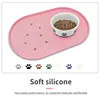 6-color available pet meal MATS, dog eating MATS, pet dog feeding MATS, silicone material, oval shape, easy to clean