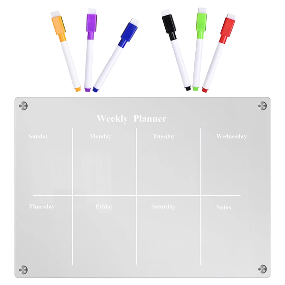 

Magnetic Transparent Whiteboard Magnets Clear Blank for Fridge Acrylic Dry Erase Calendar Refrigerator List Planning