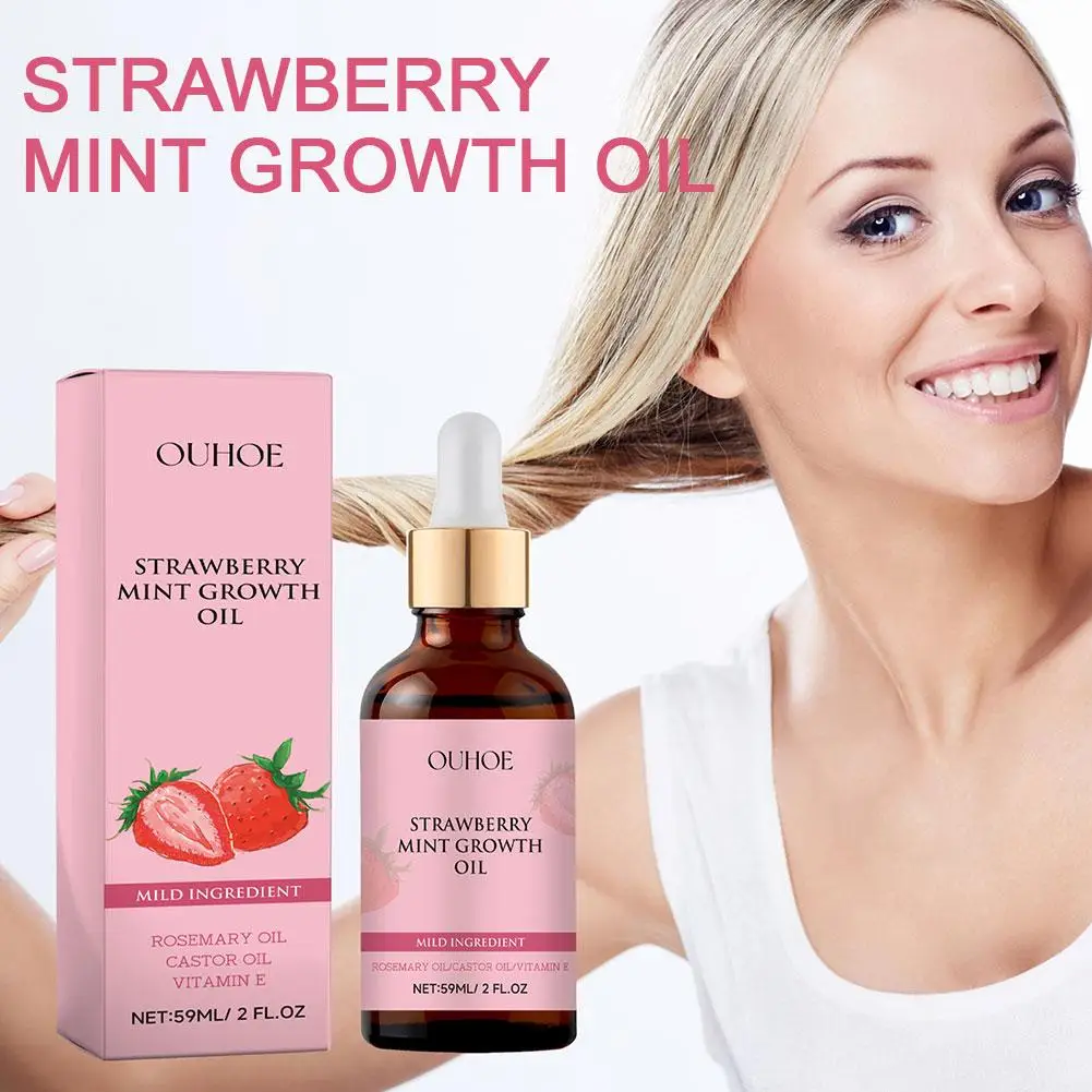

59ml Strawberry Oil Repair Hairs Damaged Split Ends Strengthening Care Moisturizing Smooth Treatment Dry Hair W7K3