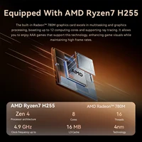 Mini PC Mllse G10, Nouveau AMD Ryzen 7 H 255, 24 Go de RAM DDR5, 1 To de SSD, Wi-Fi 6, BT5.2, USB4.0, Windows 11 Pro, Ordinateur de Bureau Mini pour Jeux 2
