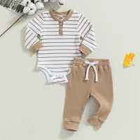 Barboteuse à manches longues pour nouveau-né garçon et fille, vêtements d'automne et d'hiver, en coton, couleur unie 2