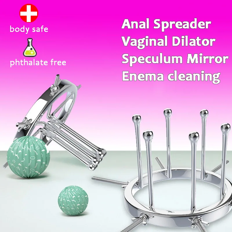 Extreme Anal Vaginal Dilator Speculum Mirror Adult Metal Anus Pussy Dilator Anal SM toy For Woman Expansion Device