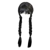 Children Halloween Party Accessories Girls Wednesday Wig Thing Hand Addams Stockings Kids Witch Hat Broom Girl Black Headband  3