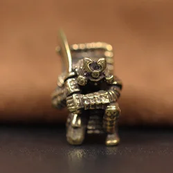 Japanese Broadsword-Inspired Brass Knife Beads and Lanyard Charms for Outdoor Paracord Accessories (Vintage Brass)