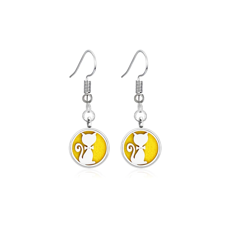 Drop Earrings Stainless Steel 12MM Diffuser Locket Aromatherapy Essential Oil Perfume Pendants Dangle Earrings Jewelry 6