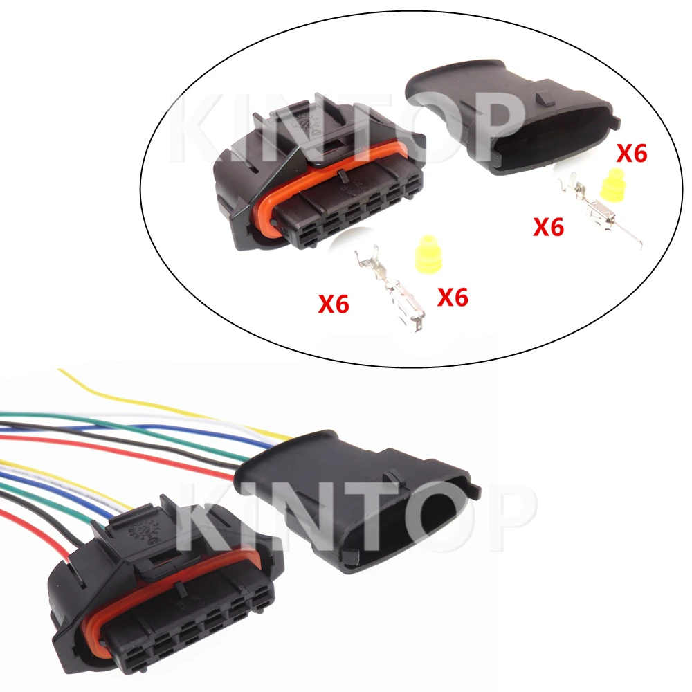 

1 Set 6 Pins Automobile Accelerator Pedal Electric Cable Sealed Socket 1928403204 1928404629 1928403740 1928403202