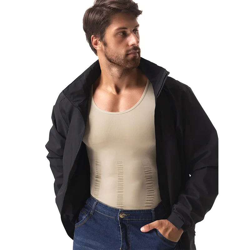 Model wearing compression tank top - color options