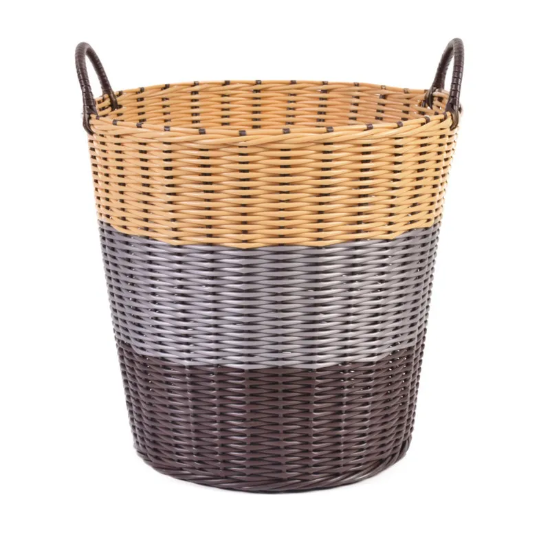 thumbnail image 1 of Cesta de plástico tejida para la ropa: almacenamiento estilo ratán para juguetes, ropa sucia y artículos del hogar, 1 of 5