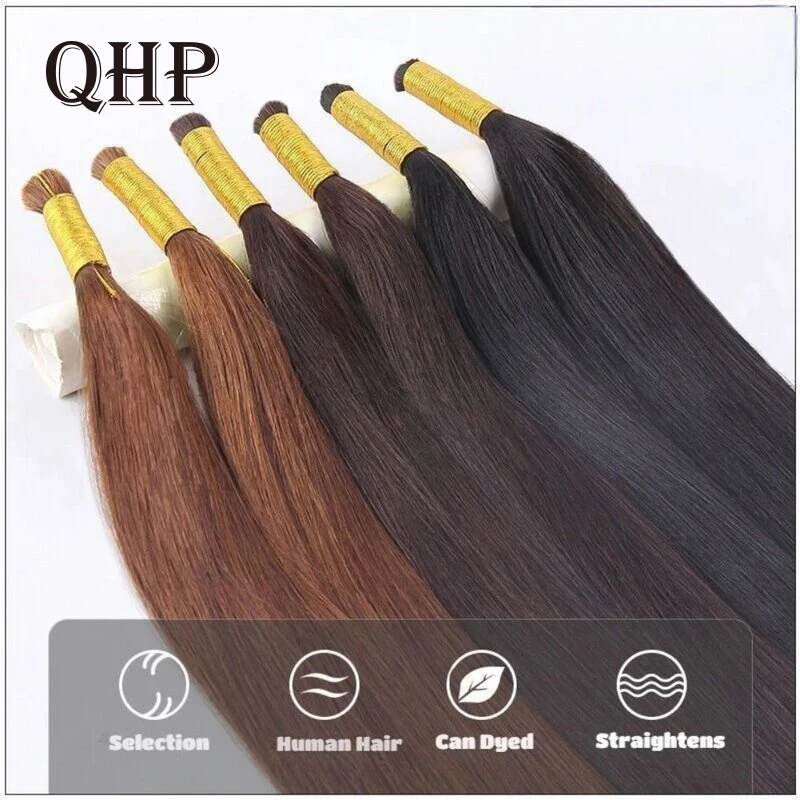 Human Hair Extensions Straight Bulk Human Hair For Braiding No Weft Original Mega Hair Extensions Natural Brazilian Remy Bundles 50g 100g 12-30&rdquo;