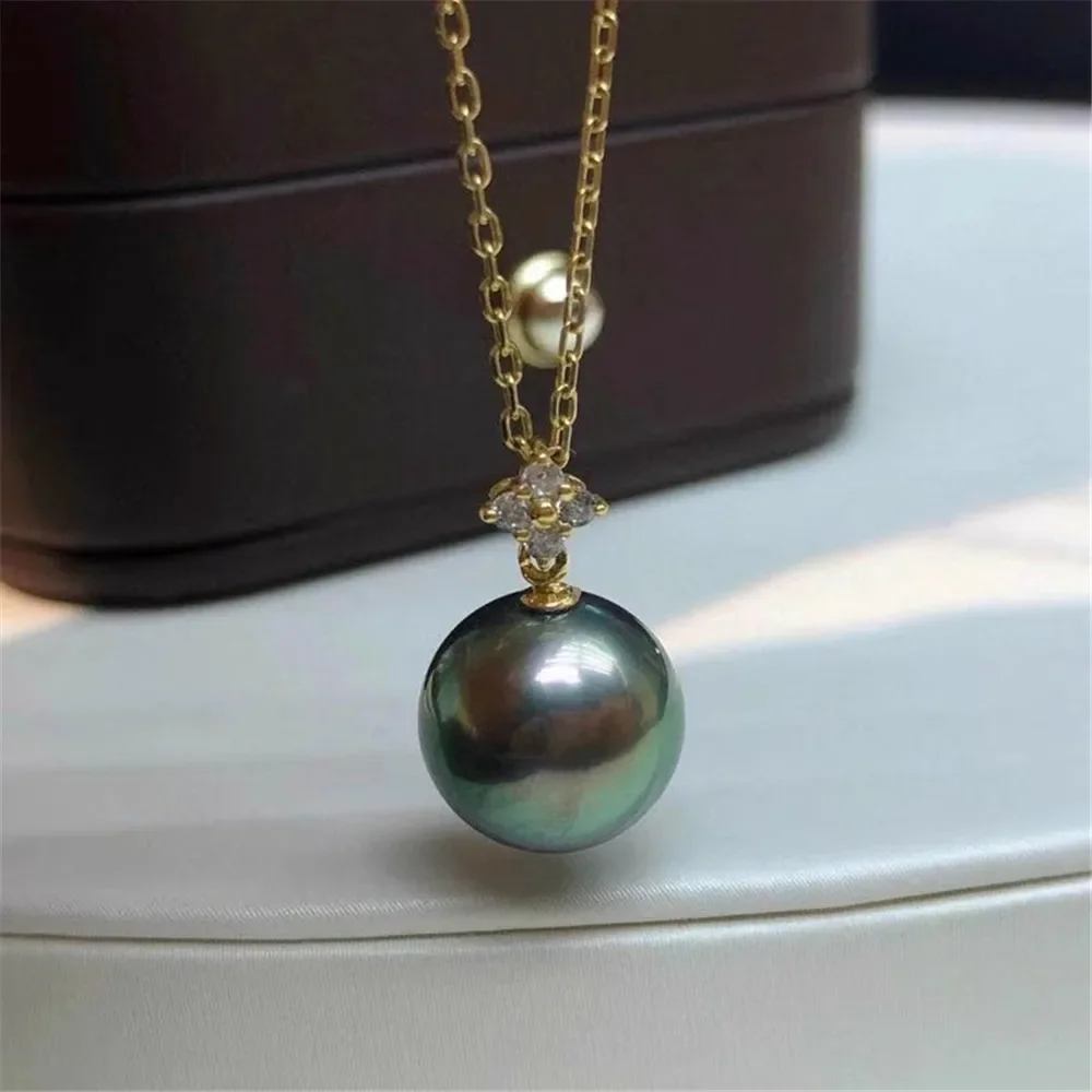 

DIY Pearl Accessory S925 Sterling Silver Pendant with Empty Holder, K Gold Necklace, Jade Pendant Fit 8-11mm Round Oval Beads