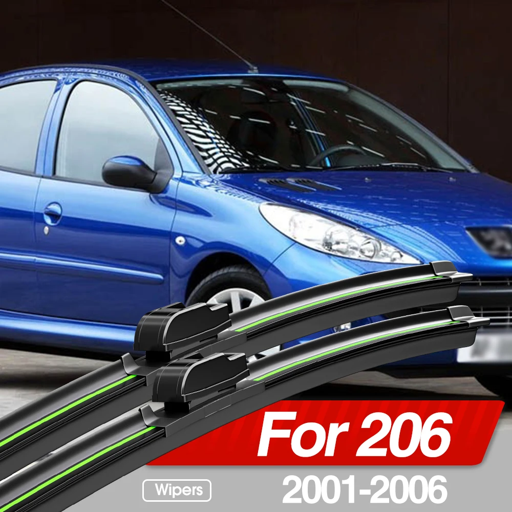 For-Peugeot-206-2001-2006-Front-Windshield-Wiper-Blades-2pcs-Windscreen ...