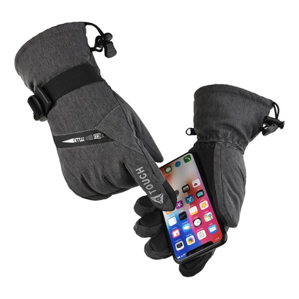 LOCLE Touch Screen Ski Gloves Men Women Warm Windproof Riding Hiking Skiing Skateboard Snowboard Gloves Snowmobile Gloves 3