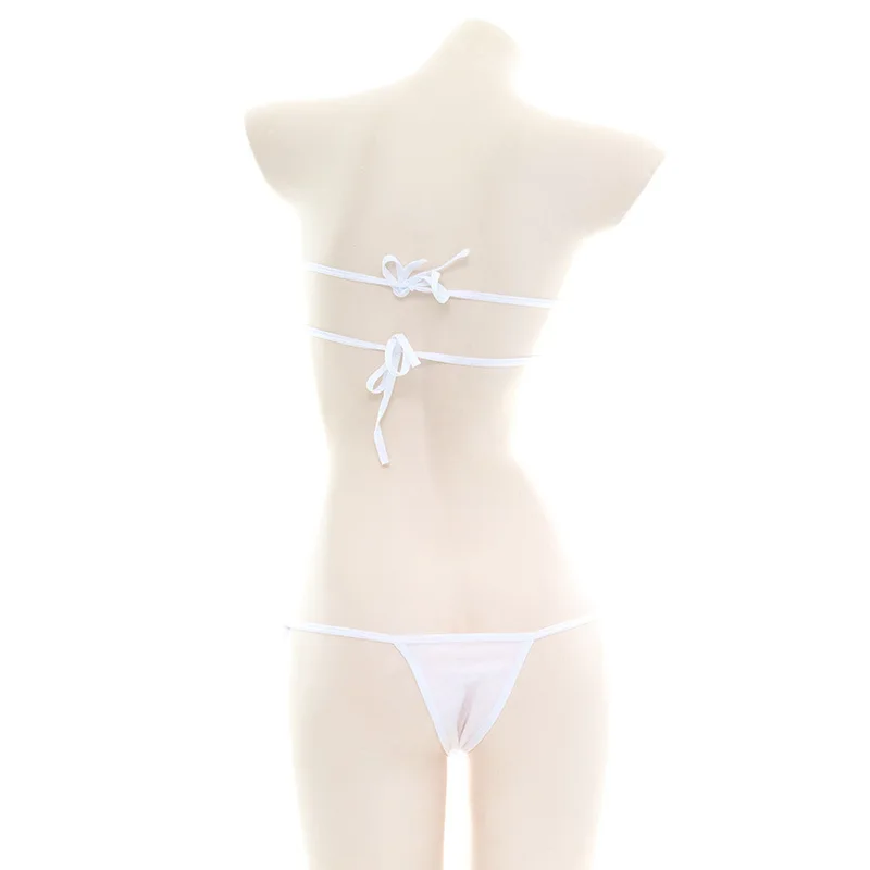 Sexy Lingerie Cosplay Mini Bikini Lolita Kawaii Heart Bandage Anime Cosplay Erotic Costume Bra Underwear Set_voghion.com