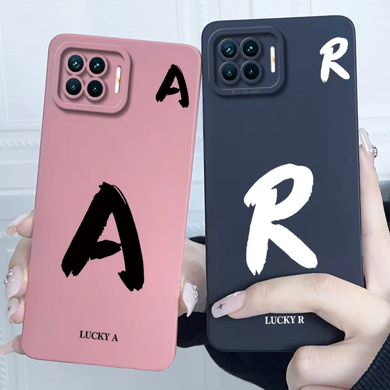 Lucky Initial Letter Couples Phone Bumper - Soft TPU Silicone Back Cover Case