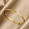 Korean Style Simple and Luxurious Three-dimensional Butterfly Bow Heart-shaped Titanium Steel Bracelet for Women Jewelry. 5