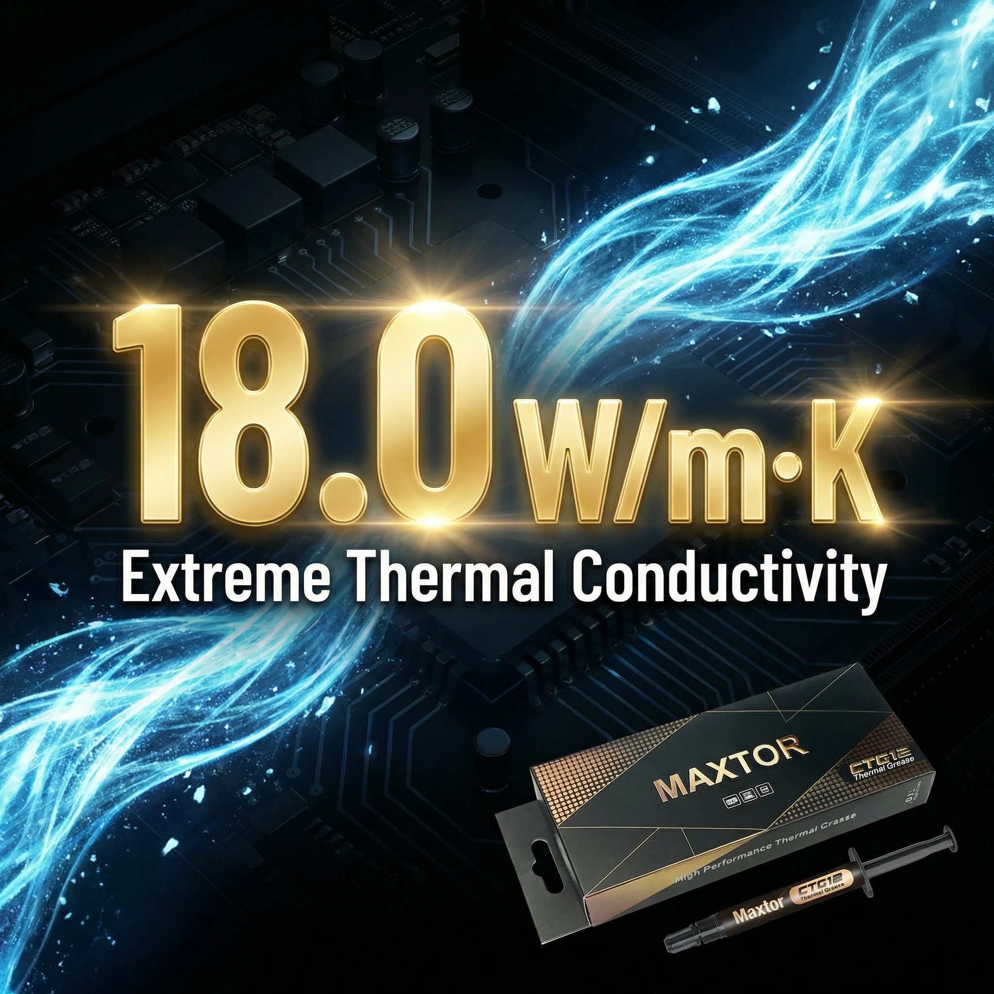 고전도성 서멀 페이스트 CTG12 18W 맥스토르 브랜드 히트 싱크 플라스터 수냉식 컴파운드 프로세서 칩셋용