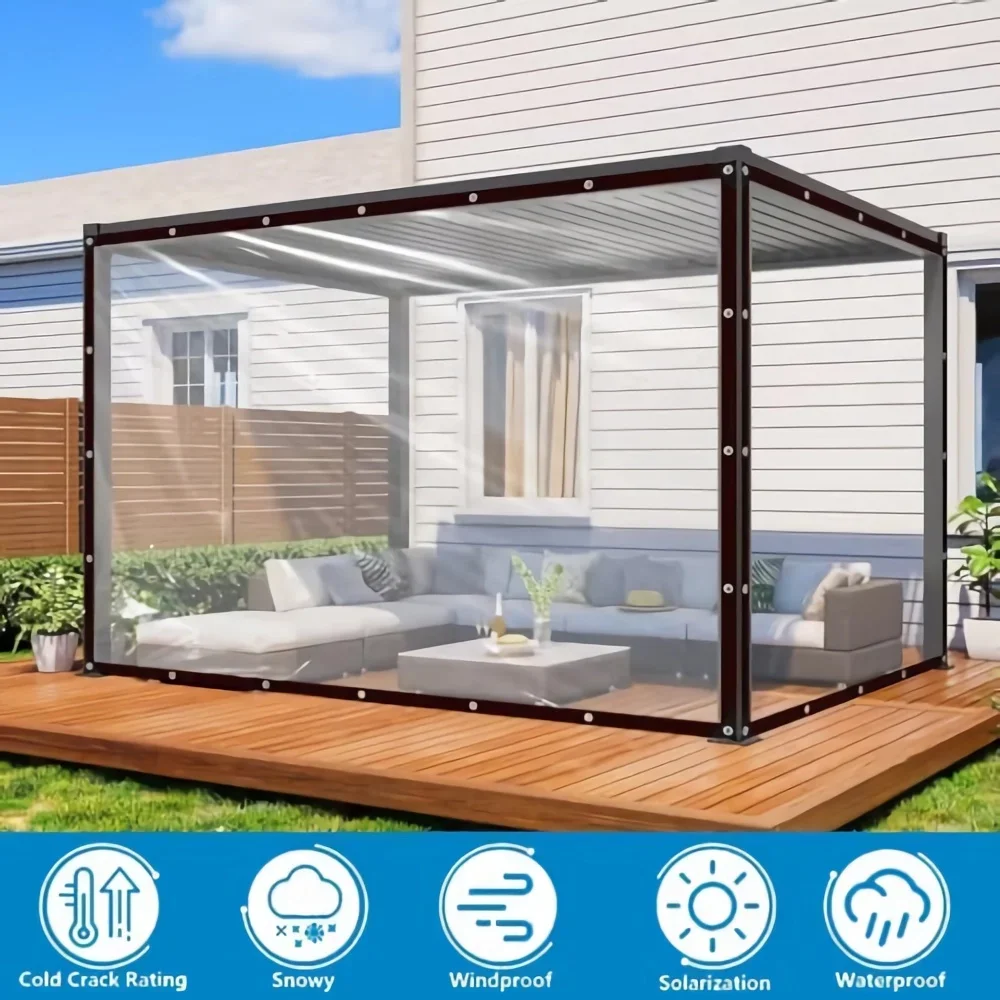Clear Tarps Heavy Duty Waterproof with Grommets Plant Cover Freeze Protection Frost Plastic Sheeting Rain Tarps Greenhouse 2