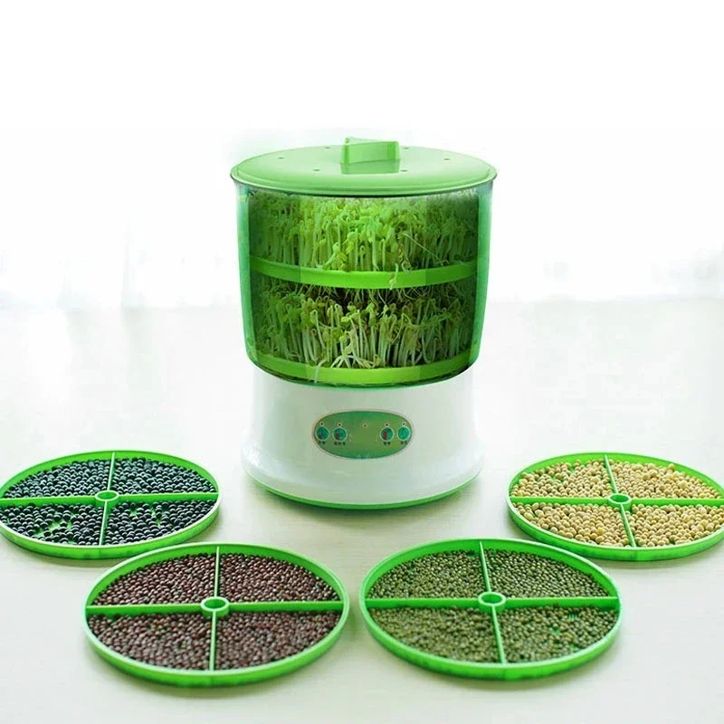 Electric Bean Sprout Machine 2/3 Layer Multifunctional Automatic Rice Wine Yogurt Maker Machine Household Kitchen Seed Sprouter