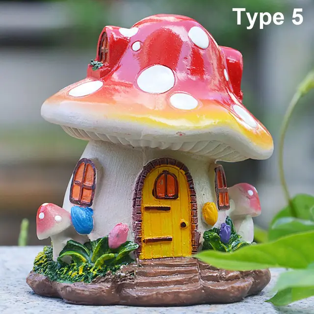 Szobrászat Tájkép Készítése Gyep Dísz Tündérkert Dekoráció Mikro Táj Toadstool Figurák Miniatűr Gombaház - Image 5