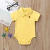 Newborn Baby Boy Romper 0-12 Months 2023 Summer Solid 5 Colours Polo Babe Girl Clothes Jumpsuit 2