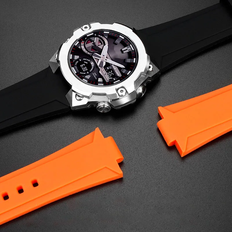

Силиконовый браслет для CASIO G-Shock GST-B400 series, резиновый ремешок для часов, аксессуары, ремешок 14 мм 16 мм, выпуклый браслет
