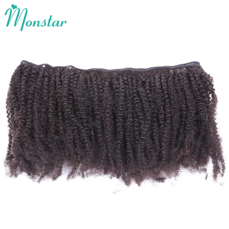 Monstar Clearance Sale Items Afro Kinky Curly Coily Hair 100g/pc Natural Color Brazilian Weave Remy 100% Human Hair Bundles Deal 6