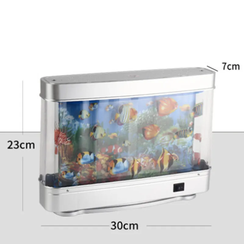 Fish Tank Decorations Led Fish Tank Lamp Sea View Fish Creative Simulation Aquarium Underwater World Landscape Lamp for Living Room Decoration