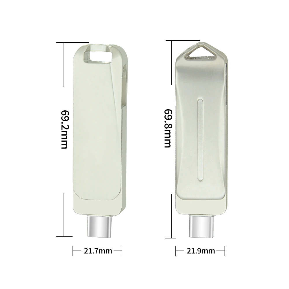 U 디스크 C타입 USB 2.0, 휴대폰 컴퓨터 상호 변속기, 휴대용 USB 플래시 디스크, 고속, 32GB, 64GB, 128GB, 로트당 10 개