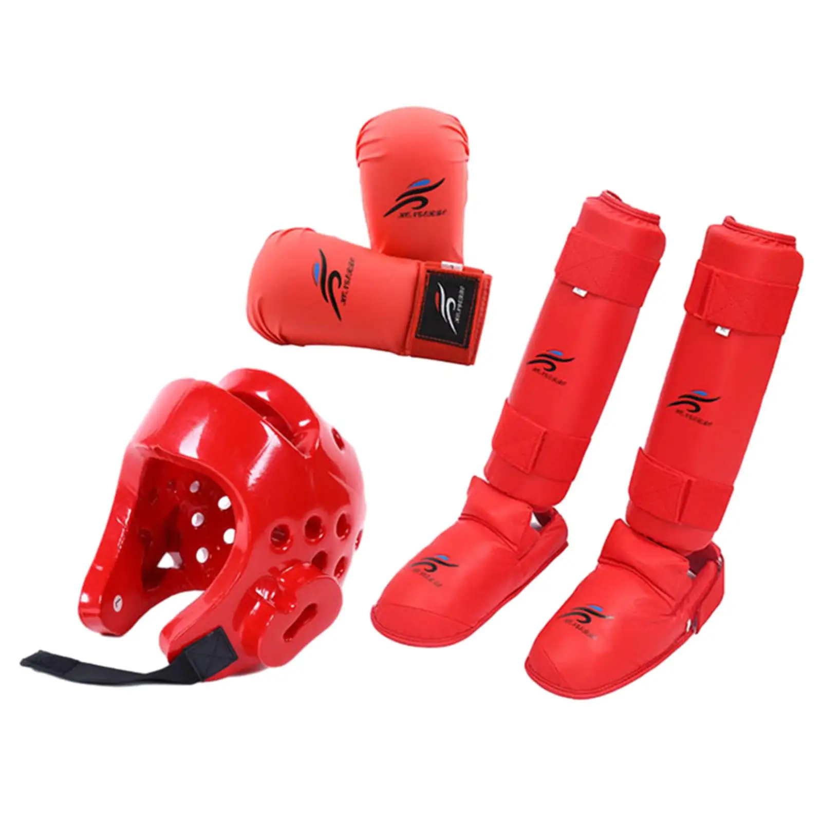 Taekwondo Sparring Gear Set with Shin Guards for Taekwondo Kickboxing Sanda