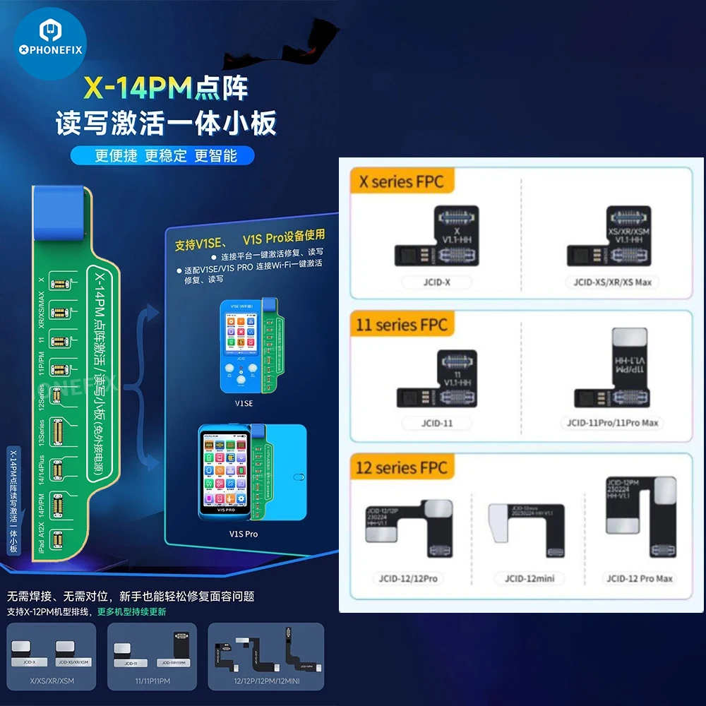 JC Face ID Flex Cable New Non-demontaż JCID Tag Dot Matrix Flex Cable do IPhone X-15 kropka Read Write naprawa bez spawania