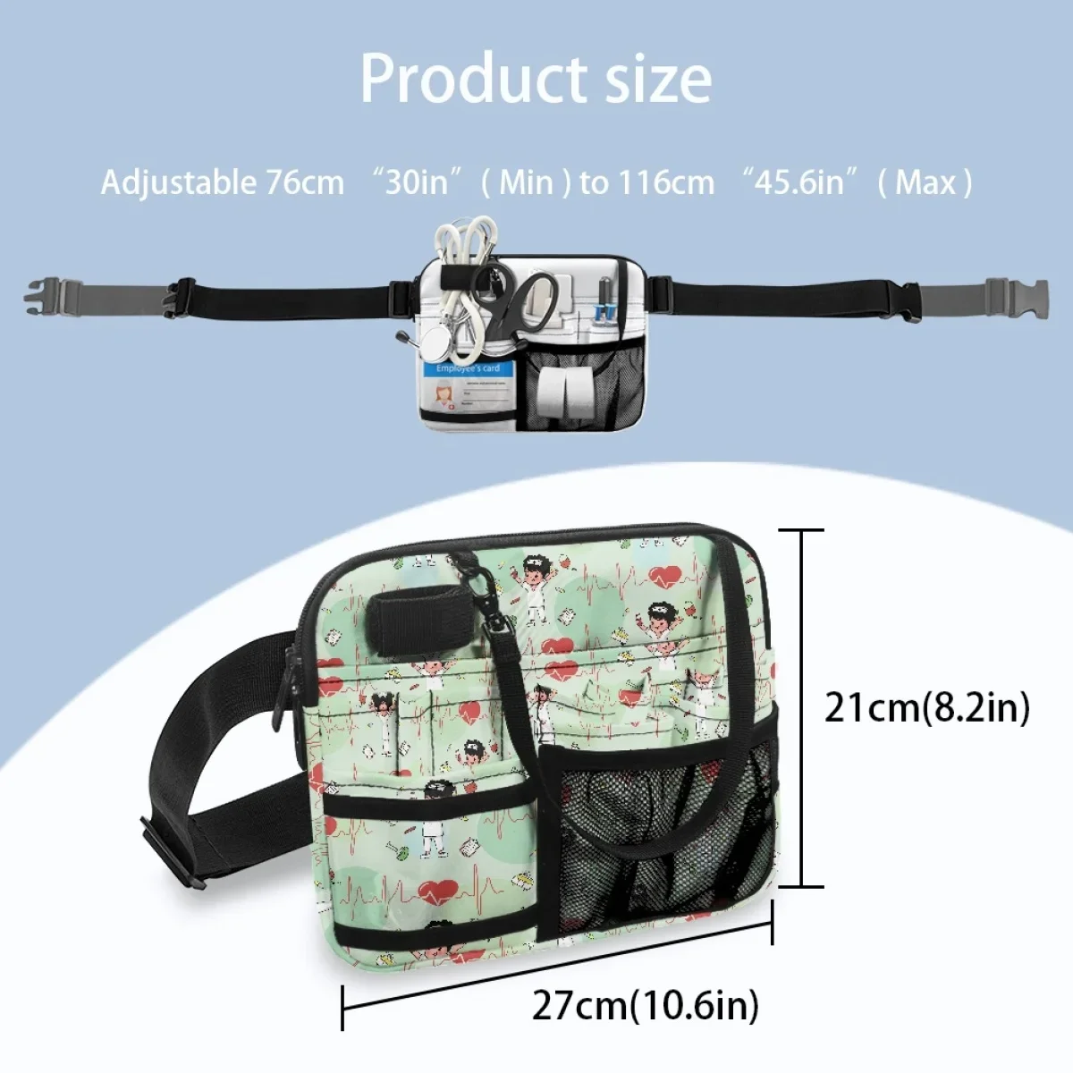Medical Heartbeat Nurse Fanny Pack Emergency Supplies Belt Organizer Dropshipping Multi Pocket Nurses Hip Bag Organizer Pouch