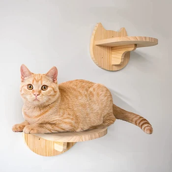 Cat Climbing Shelf Wall Mounted Four Step Stairway With Sisal Scratching Post For Cats Tree Tower Platform Jumping Pet Furniture 6