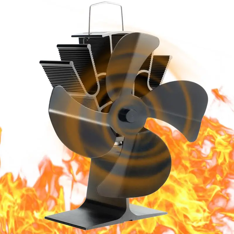 

Fireplace Fan Creative 4 Blade Heat Powered Stove Fan Log Wood Burner Eco Friendly Wood Burner Fireplace Heated Distribution Fan