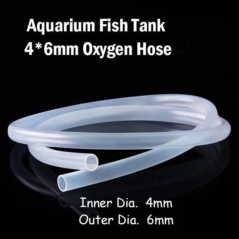 4*6mm Silicon Aquarium 1m/3m/5m/10m Oxygen Pump Hose Air Bubble Stone Aquarium Fish Tank Pond Pump Tube Food Grade Material