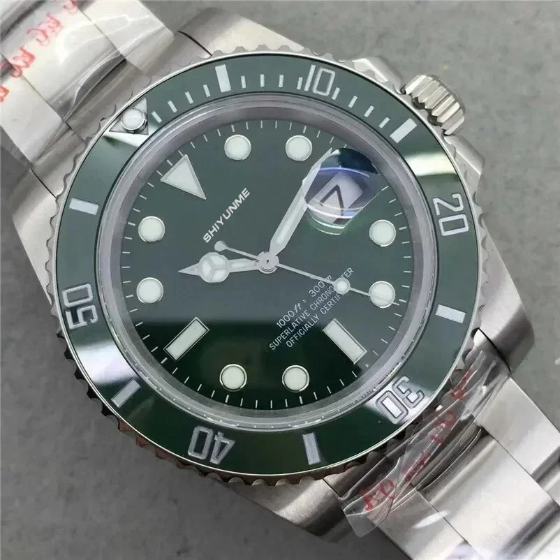A333 Store 904L Stee Men Mechanical Luxury Brand Watch Submarine Green/Black Ceramic Movement Best Serial Number Edition Yacht
