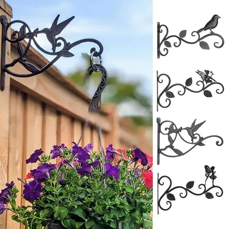 

Hanging Plant Bracket Hook Wall Mount Deck Rail Iron Heavy Duty Hanger For Bird House Anti Rust Hummingbird Feeder holder