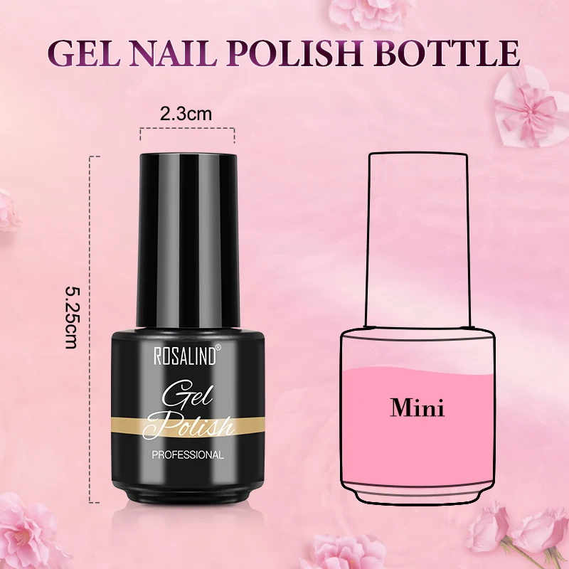 ROSALIND Gel Nail Polish Set 60 Colors Semi Permanent UV Gel Varnish With Colors Card Book Soak Off Nail Lacquers Base Top Coat 6