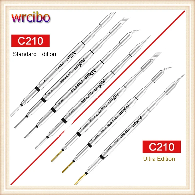 

Wrcibo Original C210 Soldering Iron Tips For Aixun T320 T420 T3BS Solder Station Replacement Heating Core SMD Rework Repair Tool