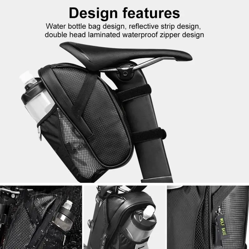 

Задняя сумка 1,5 л, скошенная угловая, водонепроницаемая, износостойкая, с двойной головкой, на молнии, велосипедное снаряжение, цвет черный полиэстер